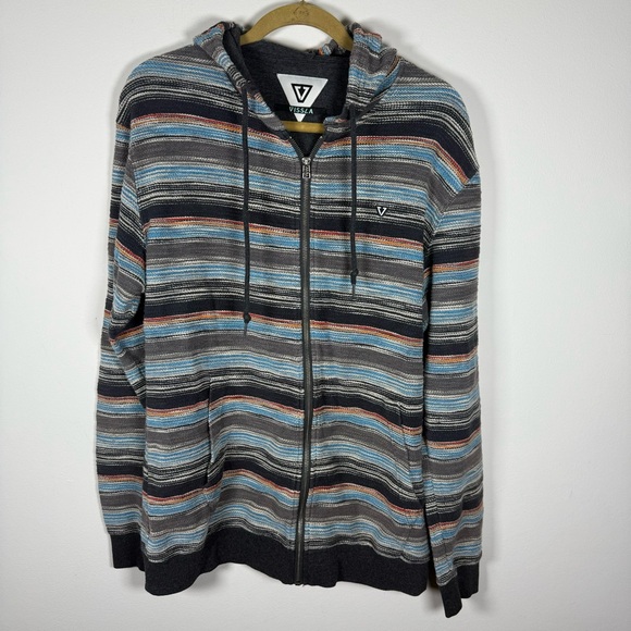 VISSLA Men's Multicolor Striped Zip-Up Sweater Size Large - Picture 1 of 11